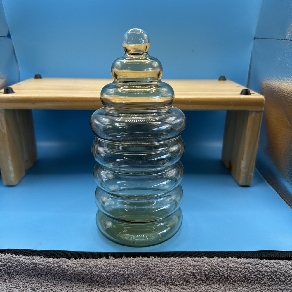 8 1/2" MCM Holmegaard Primula Glass Apothecary Jar Jacob Bang vintage Danish